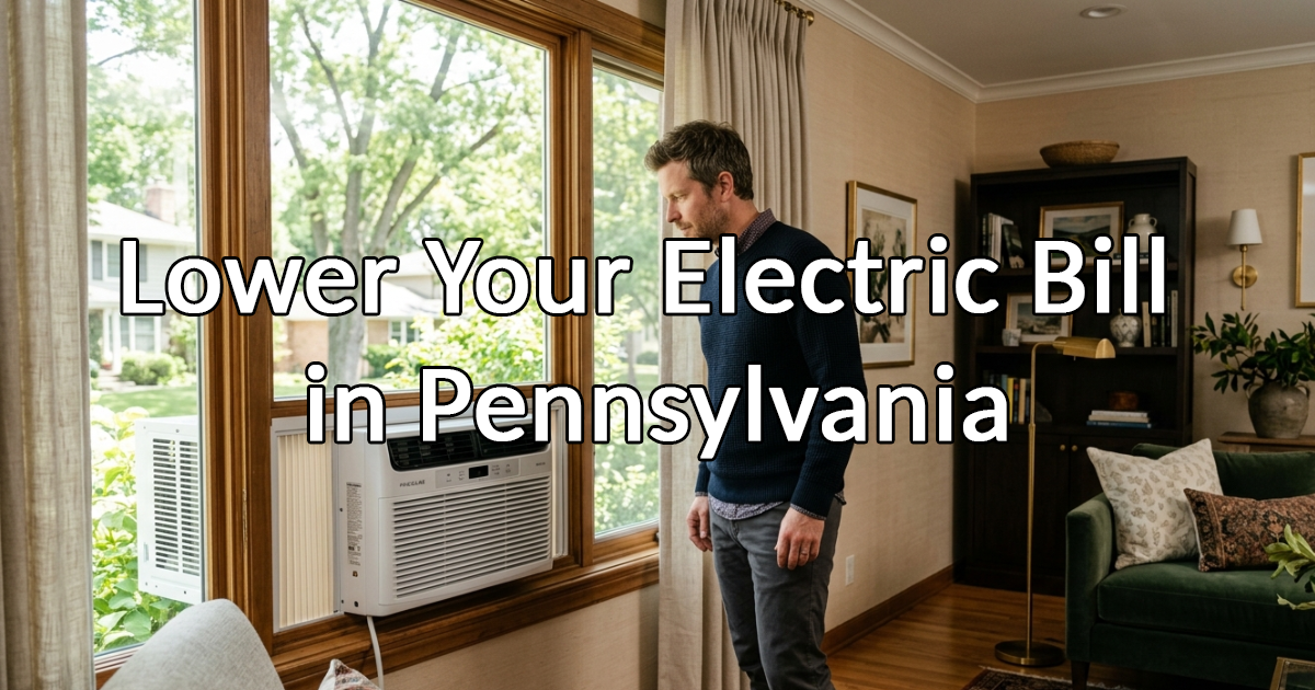 a man lowers his electric bill in Pennsylvania looking at air conditioner